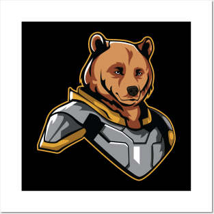 Bear Cyborg Illustration Posters and Art